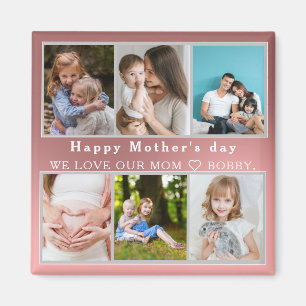 Aimant Mignonne I LOVE YOU MOM Happy Mother Day Photo Col