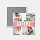 Aimant Mignonne JE T'AIME MOM Fête des Mères Photo (Recto/Verso)