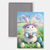 Aimant Mignonne lapin de Pâques 01 (Recto/Verso)