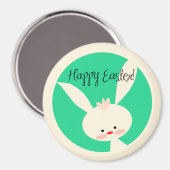 Aimant Mignonne lapin vert pour l'aimant rond classique d (Recto/Verso)