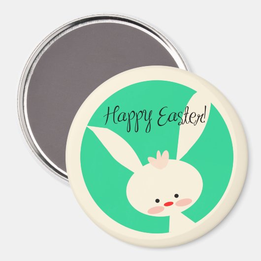 Aimant Mignonne lapin vert pour l'aimant rond classique d (Recto/Verso)