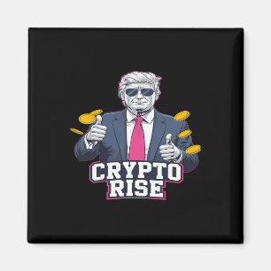 Aimant Mignonne Le. Montée Du Bitcoin Trump À La Lune Bul