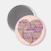 Aimant Mignonne Maman Fête des Mères Parole Art Coeur (Recto/Verso)