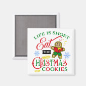 Aimant Mignonne Manger les cookies de Noël (Recto/Verso)
