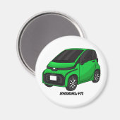 Aimant Mignonne micro-voiture verte (Recto/Verso)