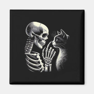 Aimant Mignonne Noir Chat Nez Squelette Main Drôle Hallow