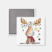 Aimant Mignonne orignal de Noël (Recto/Verso)