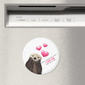 Aimant Mignonne Otter avec les coeurs Saint-Valentin Humo (In Situ (Lave-vaisselle))