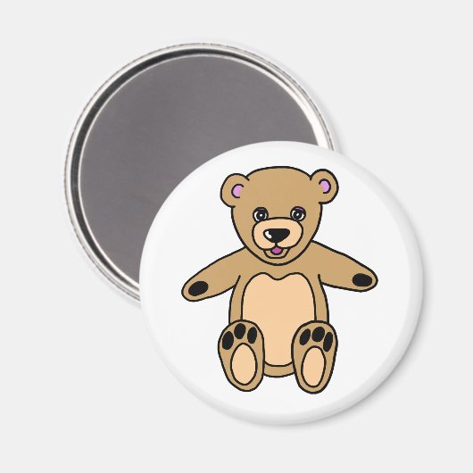 Aimant Mignonne Ours En Teddy Brown (Recto/Verso)
