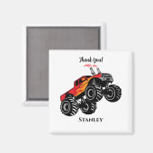 Aimant Mignonne Rouge Noir Nom Monster Camion Merci (Recto/Verso)