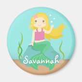 Aimant Mignonne sirène de l'océan, pour les filles (Devant)