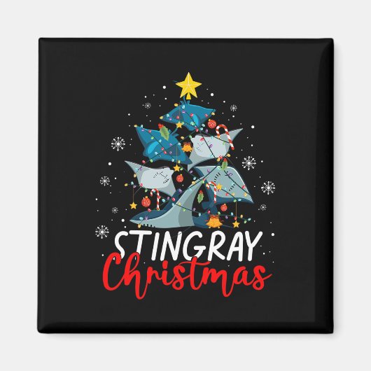 Aimant Mignonne Stingray Arbre de Noël Pyjama Corresponda (Devant)