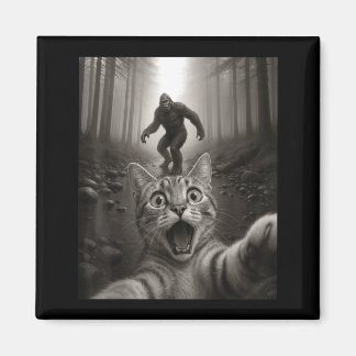 Aimant Mignonne surprise d'Ed Cat en selfie avec Bigfoot