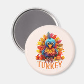 Aimant Mignonne Turquie Thanksgiving (Recto/Verso)