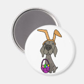 Aimant Mignonne Weimaraner drôle avec oreilles de lapin (Recto/Verso)