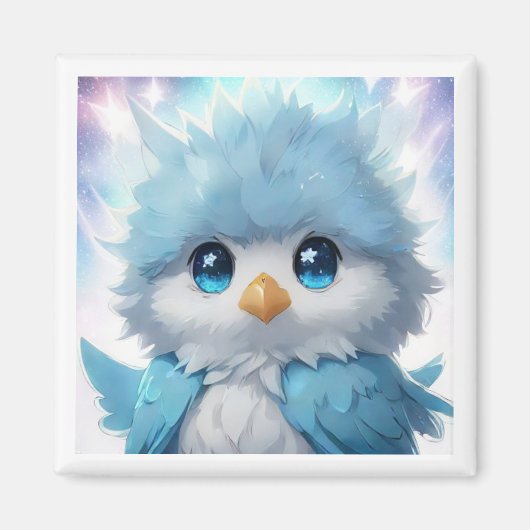 Aimant *~* Mignonne Whimsical Kawii Blue Bird AP54 Art (Devant)