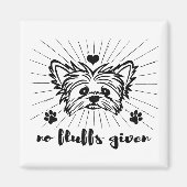 Aimant Mignonne Yorkshire Terrier Pas De Fluffs Donné Mèm (Devant)