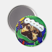 Aimant Mignons Pug de Noël (Recto/Verso)
