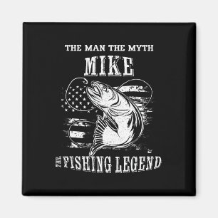 Aimant Mike Man Myth Pêche Légende Nom personnalisé