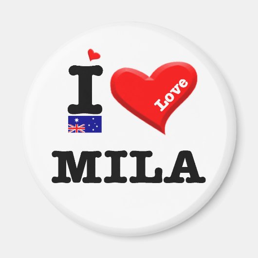 Aimant MILA - J'aime (Devant)