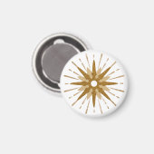 Aimant Milieu du siècle moderne Gold Starburst Round (Recto/Verso)