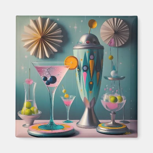 Aimant Milieu du siècle, temps des cocktails futuristes a (Devant)