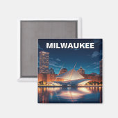 Aimant Milwaukee Museum of Art Travel at Night (Recto/Verso)