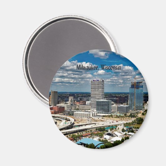 Aimant Milwaukee, Wisconsin, paysage urbain (Recto/Verso)