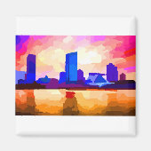 Aimant Milwaukee Wisconsin Skyline au coucher du soleil (Devant)