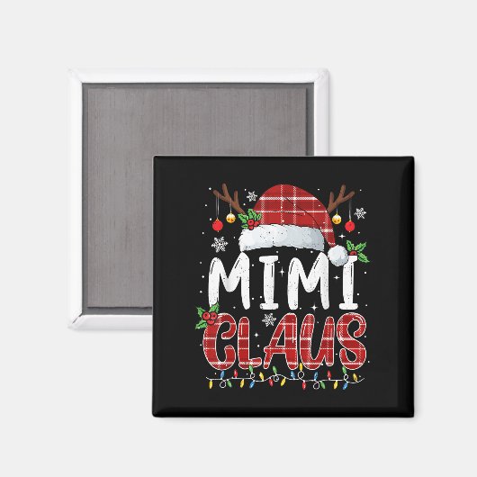 Aimant Mimi Claus Christmas Lights Pajama Family Matching (Recto/Verso)