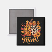 Aimant Mimi Thanksgiving Leopard Pumpkin Sunflower Coquet (Recto/Verso)