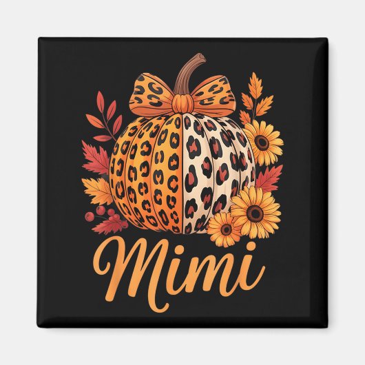 Aimant Mimi Thanksgiving Leopard Pumpkin Sunflower Coquet (Devant)