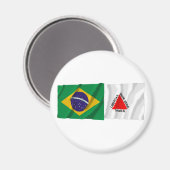 Aimant Minas Gerais & Brésil Drapeaux d'agitation (Recto/Verso)
