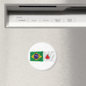 Aimant Minas Gerais & Brésil Drapeaux d'agitation (In Situ (Lave-vaisselle))