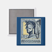 Aimant Mineur de charbon de Pennsylvanie (Recto/Verso)