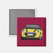 Aimant MINI Cooper jaune (Recto/Verso)