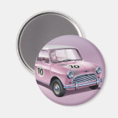 Aimant Mini Cooper S1 rose (Recto/Verso)