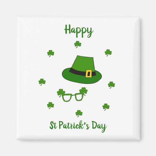 Aimant Mini Mignonne Bonne St Patrick Joyeuse Journée (Devant)