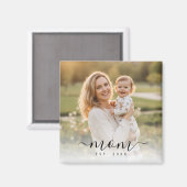 Aimant Mini noir script maman est année (Recto/Verso)