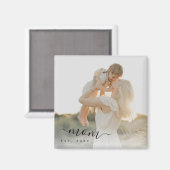 Aimant Mini noir script maman est année (Recto/Verso)