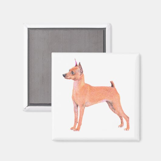 Aimant Miniature de Pinscher (Recto/Verso)