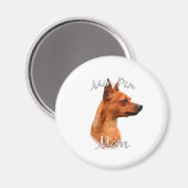 Aimant Miniature Pinscher (rouille) Maman 2 (Recto/Verso)