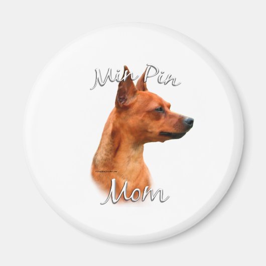 Aimant Miniature Pinscher (rouille) Maman 2 (Devant)