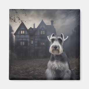 Aimant Miniature Schnauzer Halloween Épouvantable