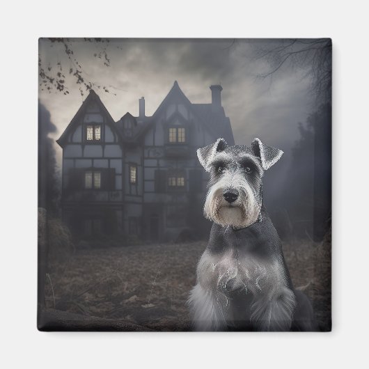 Aimant Miniature Schnauzer Halloween Épouvantable (Devant)