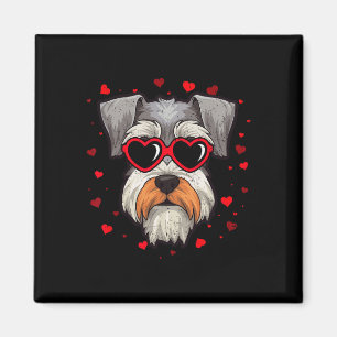 Aimant Miniature Schnauzer Saint-Valentin Cœur Amoureux d