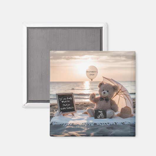 Aimant Minimal Pregnancy Announcement Simple Baby gift (Recto/Verso)