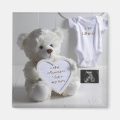 Aimant Minimal White Bear Pregnancy announcement keepsake (Devant)