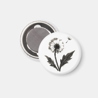 Aimant Minimalist Dandelion – Ink Brush Nature Design on 