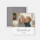Aimant Minimalist Grandma Established Black Script Text (Recto/Verso)